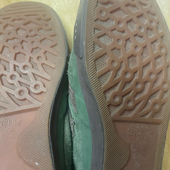 Vintage Converse All Star Green Leather a sneakers Size 10 - Picture 6 of 7